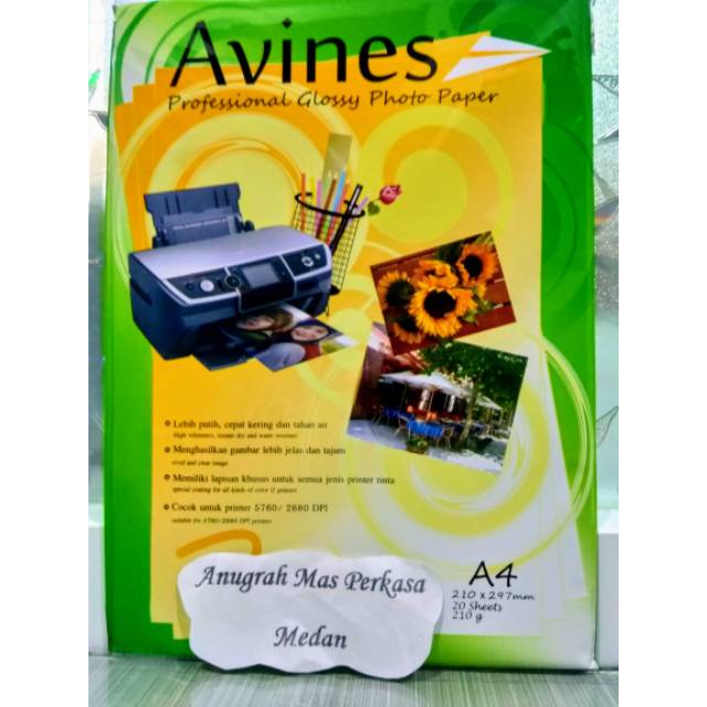 

Glossy paper A4 210gr Avines