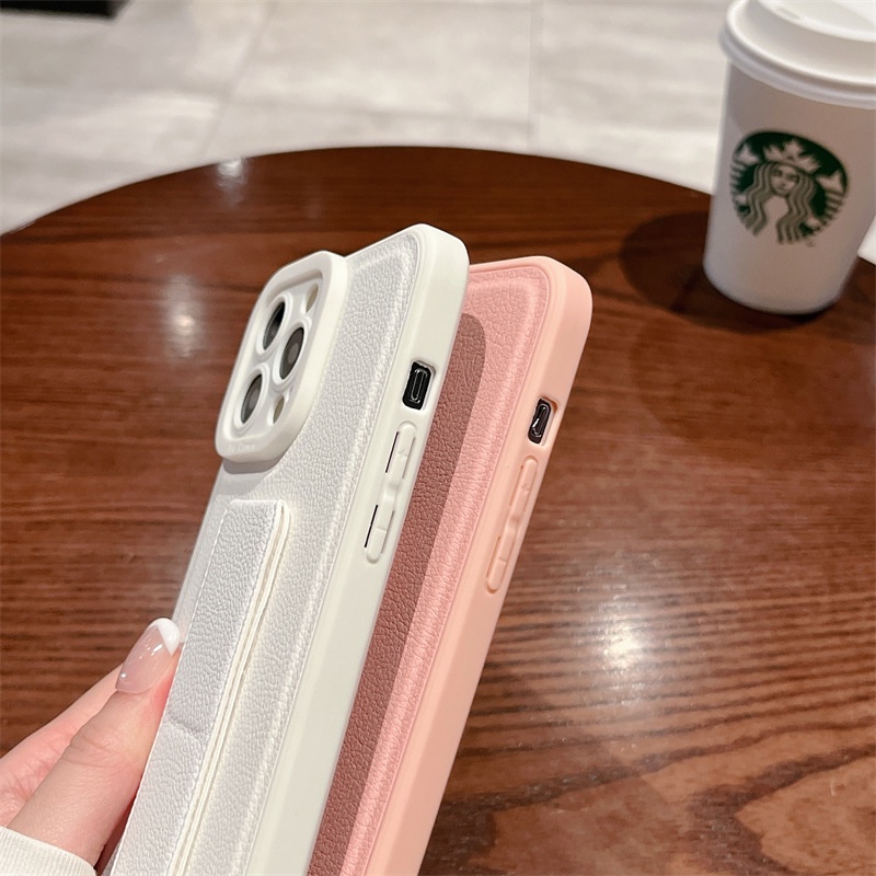 Soft Case Bahan Kulit Dengan Stand Magnetik Untuk iPhone 13 12 11 Pro X XS MAX XR SE2 7 8 Plus