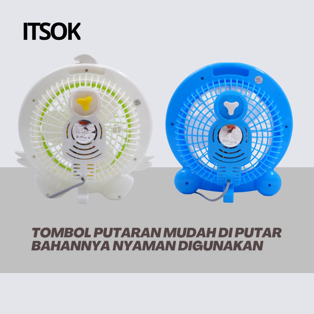 ITSOK Kipas Angin Karakter Kecil 8 in/Portable Mini Box Fan Character 8 inch KipasAngin Termurah SNI