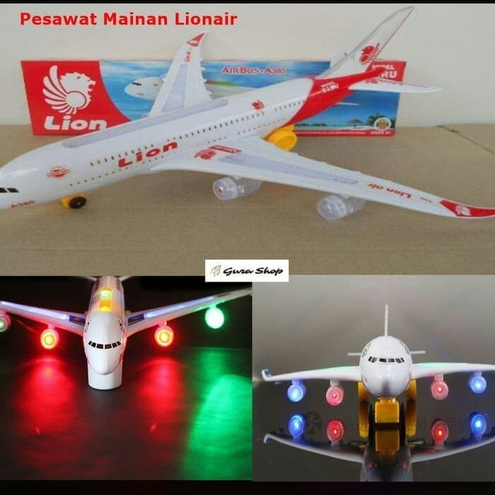 mainan pesawat terbang lion air Airbus Bump And Go