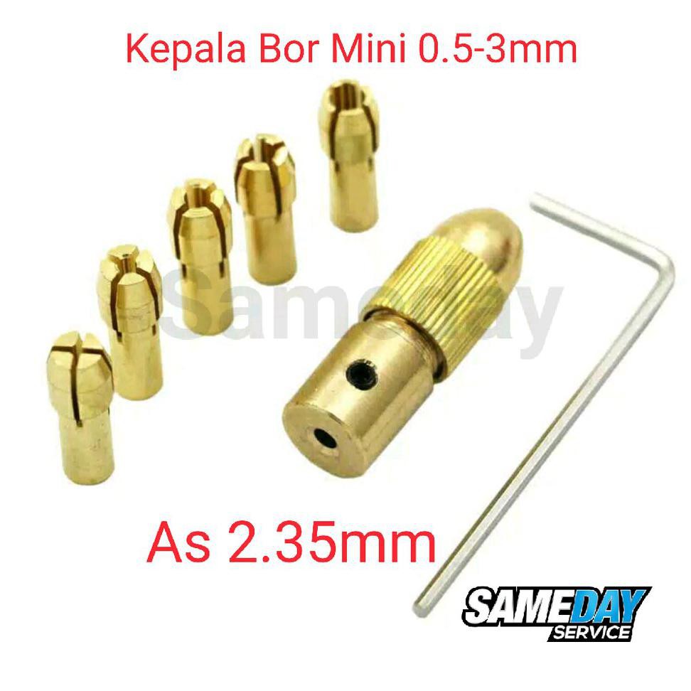 TERLARIS  Kepala Bor Mini Collet Chuck Mini Drill 7pcs Set As 2.35mm TERBARU