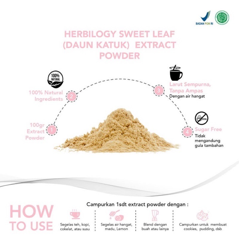 HERBILOGY SWEET LEAF ( DAUN KATUK) EXTRACT POWDER 100Gram