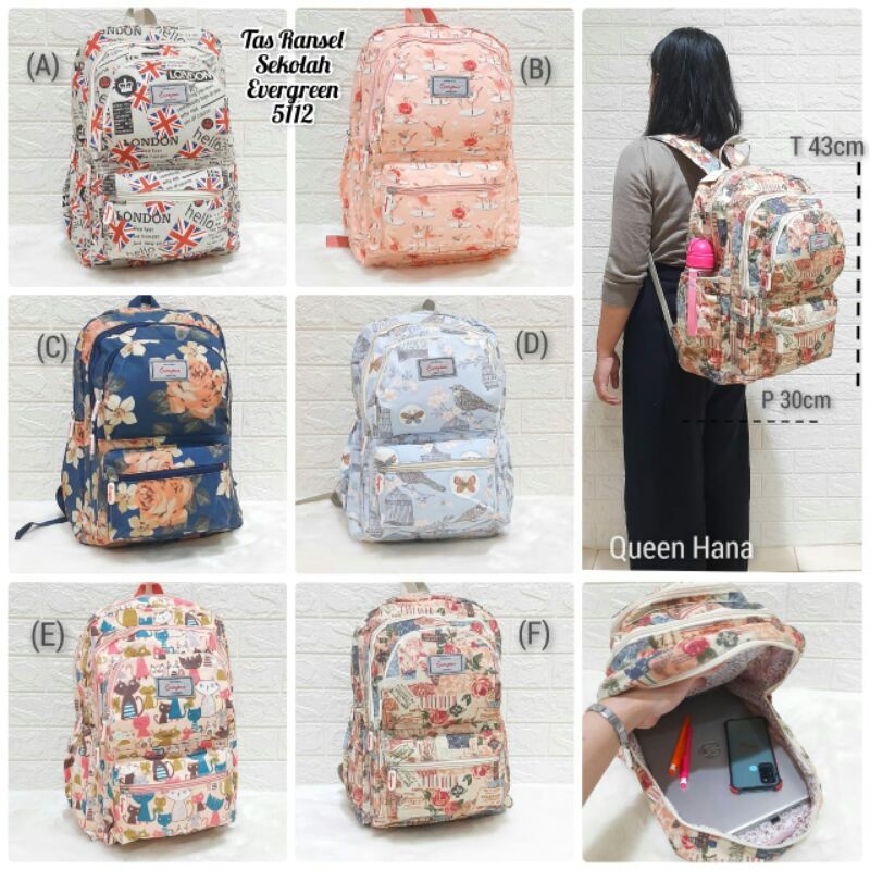 Tas Ransel Sekolah Evergreen Tas Ransel Anak Remaja Motif Keren