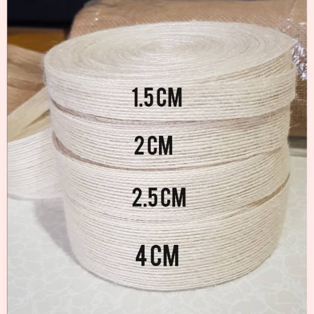 10 YARD - PITA GONI COKLAT - PUTIH / YUTE/ BURLAP / HESSIAN / BAHAN DEKOR