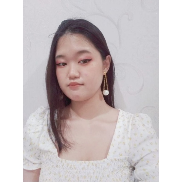 Franda Big Pearl Korean Stud Earrings Anting Tusuk Mutiara Besar Korea