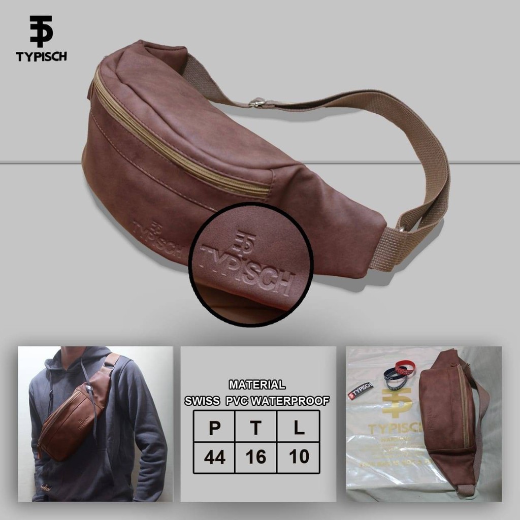 WEISTBAG KEREN ORIGINAL TYPISCH COKLAT 100% WATERPROOF BONUS GELANG DAN STIKER TYPISCH
