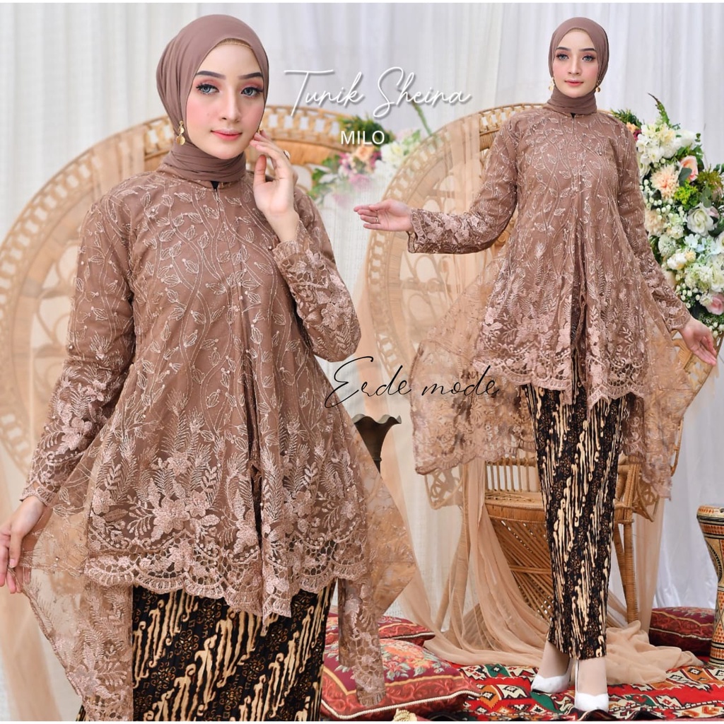 Kebaya stelan tunik azalea Tille/tunik tile busui/Kebaya Modern/Setelan Kebaya Brokat/Kebaya Couple/Kebaya Terbaru/kebaya wisuda