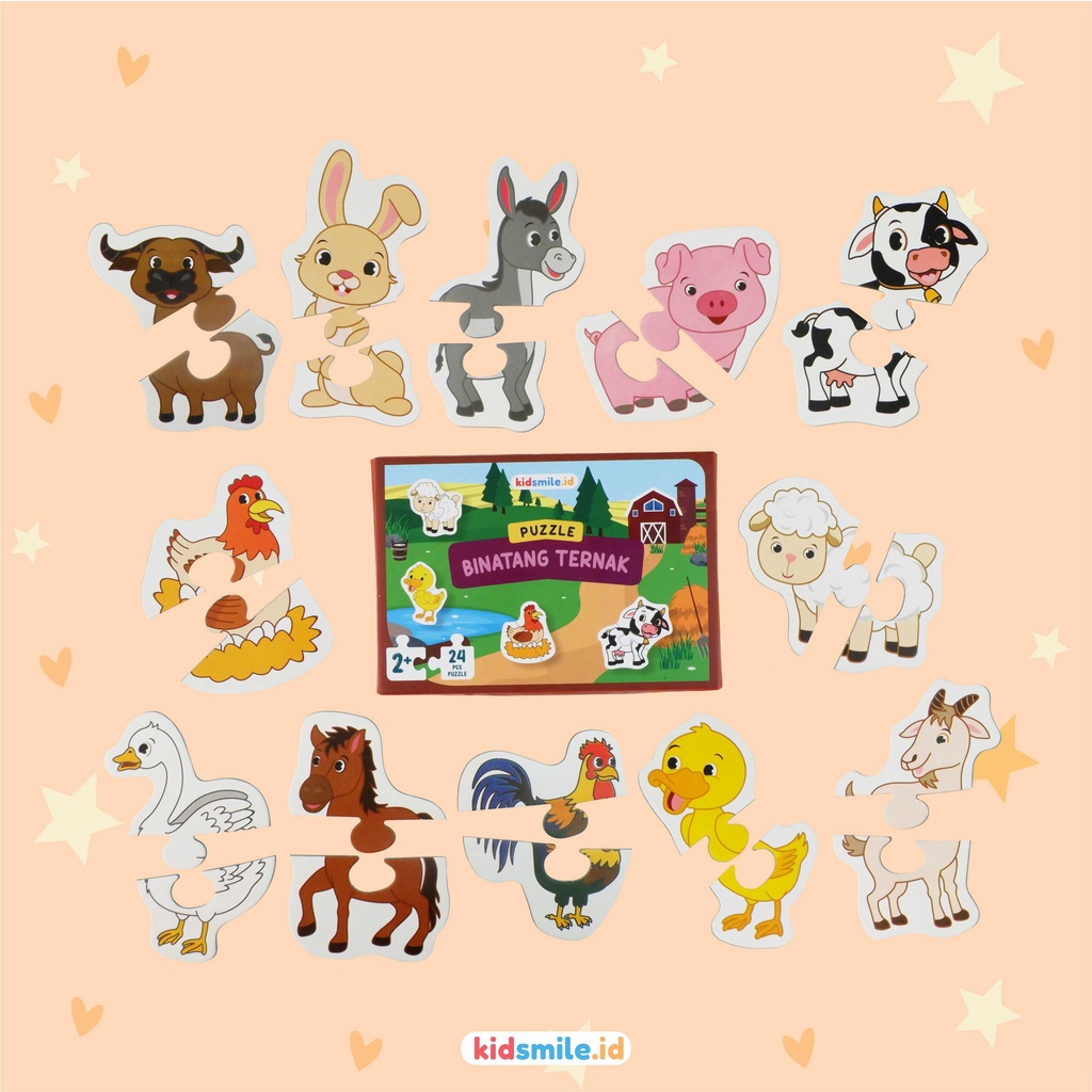 Puzzle Kidsmile isi 24 pcs Puzzle Anak My First Puzzle Mainan Edukasi Anak Puzzle Kayu Jigsaw Puzzle Mainan Edukatif Anak