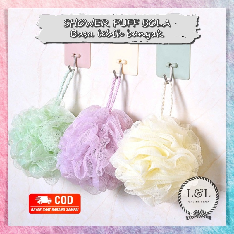 Spons Mandi Bola Jaring Busa Shower Puff Premium Bath Sponge Ball Foaming