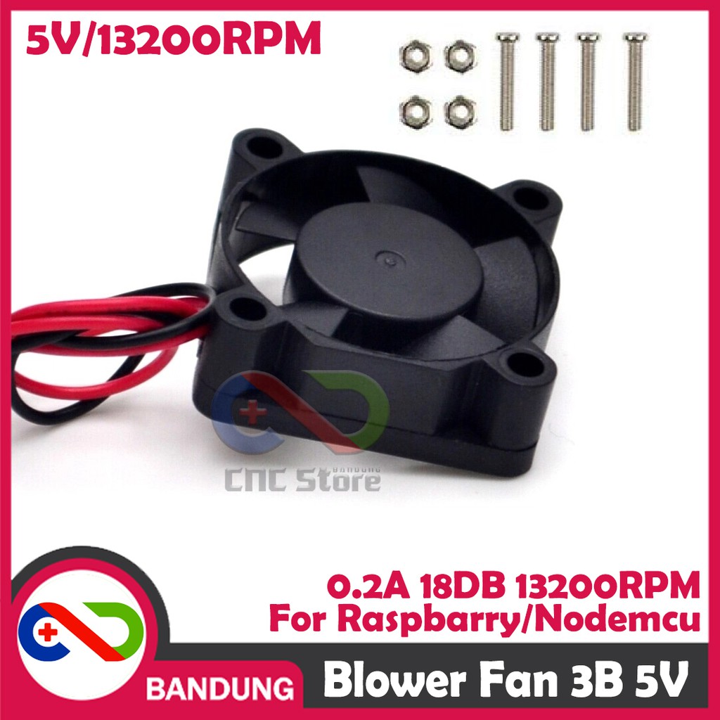 KIPAS FAN 3B 5V 0.2A 18DB 13200RPM 5M3/H WITH SCREW RASPBERRY NODEMCU