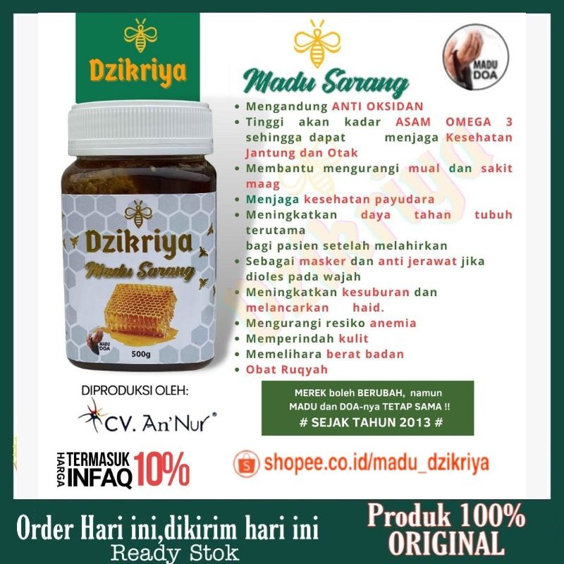 Madu Sarang Dzikriya 100% ORI Madu Herbal Dzikriya Madu Hutan Dzikriya bisa COD