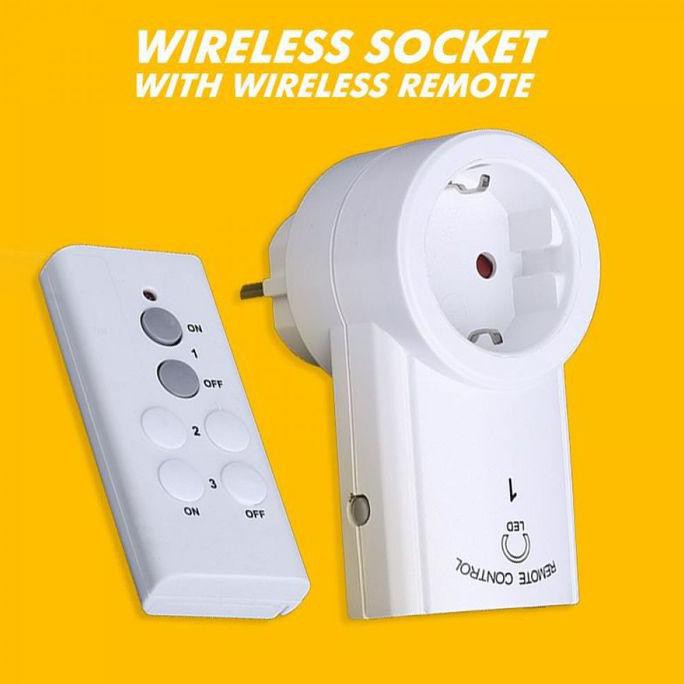 Socket Wireless + Remote Control Steker Wireless Socket 433Mhz