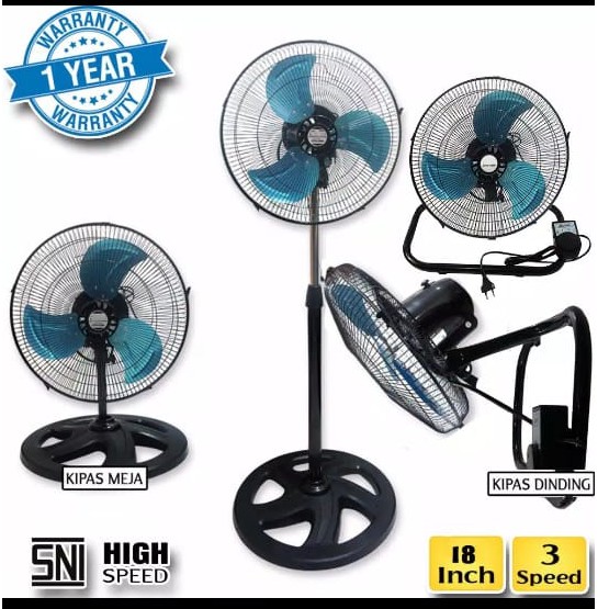 ARASHI Advan Kipas Angin Besi Tornado 18 Inchi 3 In 1 City Fan 118SWD