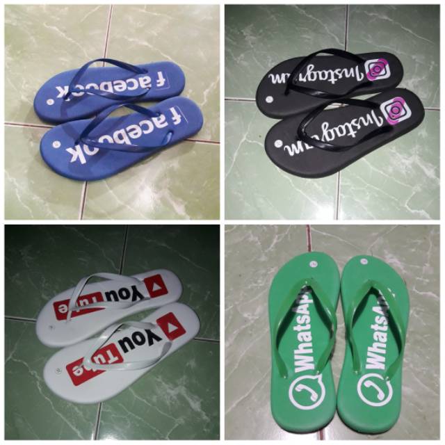 SANDAL JEPIT MOTIF SOSMED