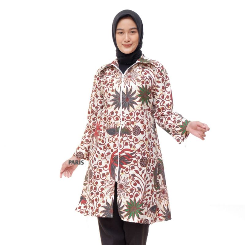 TUNIK BATIK ZIPPER DEPAN TERBARU