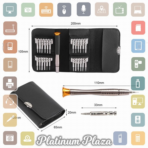 VASTAR Obeng Set Reparasi 25 in 1 Torx Magnetic Smartphone - MA313Z - Black`1R6JZE-