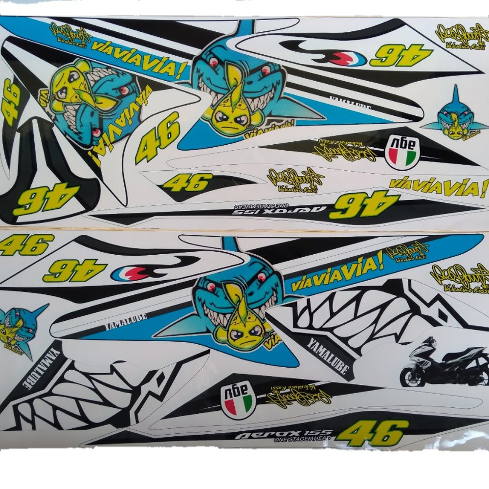 Variasi Stiker Motor Striping Motor Yamaha Aerox 155 Variasi Shark