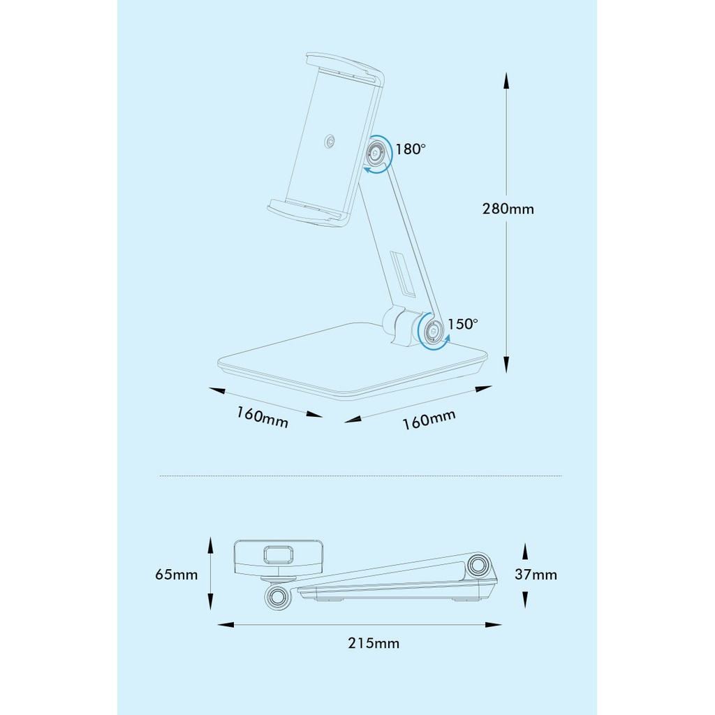 POS Tablet Stand Holder Desktop AP-7X - SILVER [ Alat Kasir Toko / Gudang ]
