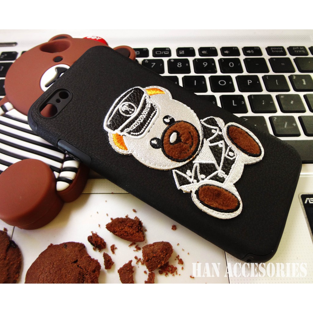 IPHONE 6+/6S+ Leather SoftCase Style Motif 3D Choco Bear / Softcase Motif