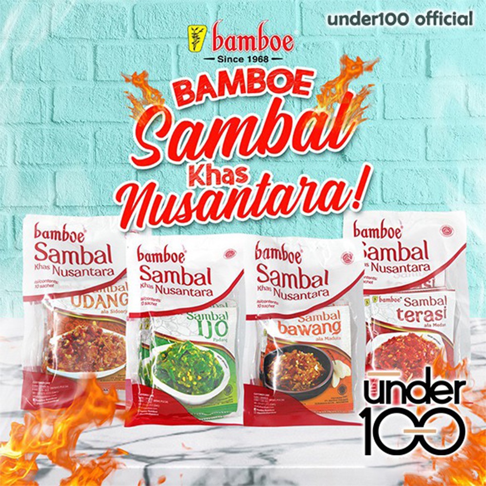 ❤ Under100 ❤ Bamboe Sambal Khas Nusantara | Sambal Terasi | Ijo | udang isi 10 sachet HALAL