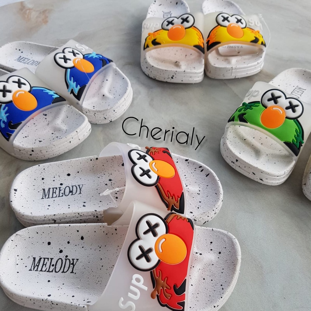 SANDAL ELMO ANAK LAKI LAKI / PEREMPUAN JELLY KARET IMPORT LENTUR ELMO XX