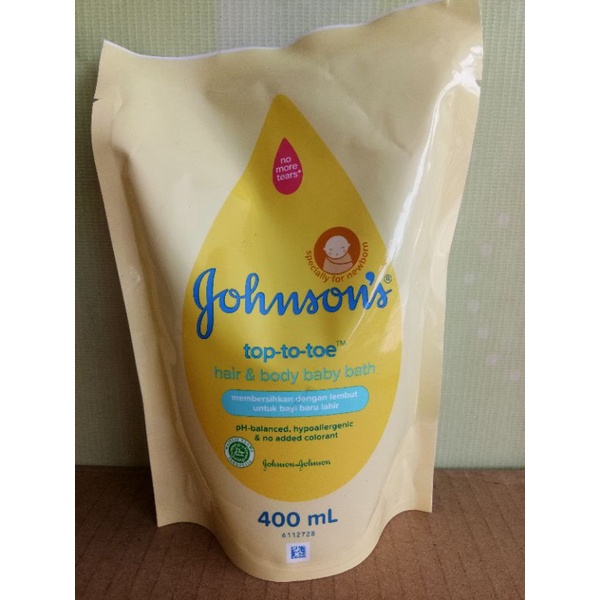 JOHNSONS BABY HAIR&amp;BODY BATH TOP TO TOE 400ML