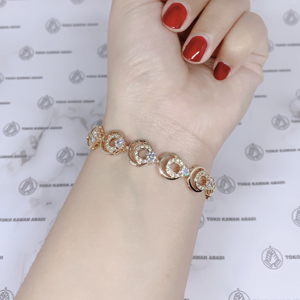 Gelang Tangan Xuping Gold Perhiasan Fashion Wanita Dewasa Permata Menawan *16