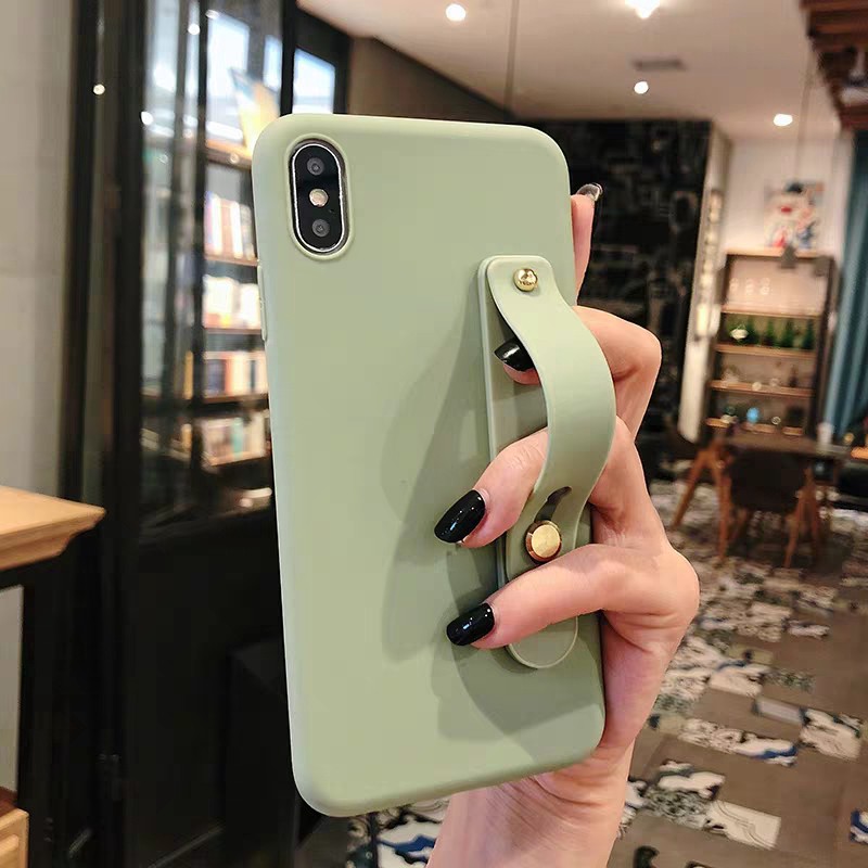 Casing Huawei Y9 Y7 Y6 Y5 P30 Nova 2 2i 3i 5T Honor 7S 7A 8A Lite Pro Prime 2018 2019 Candy solid color Frosted feel Soft Case Cover+Wristband-1