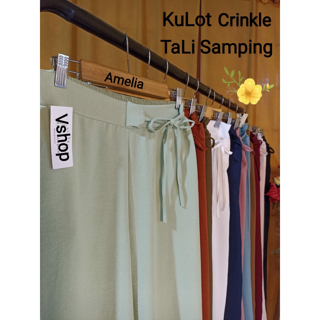 HIGHWAIST LOOSE PANTS KULOT CRINCLE AIRFLOW PREMIUM CELANA PANJANG DAILY TALI SAMPING KANTONG KANAN KIRI