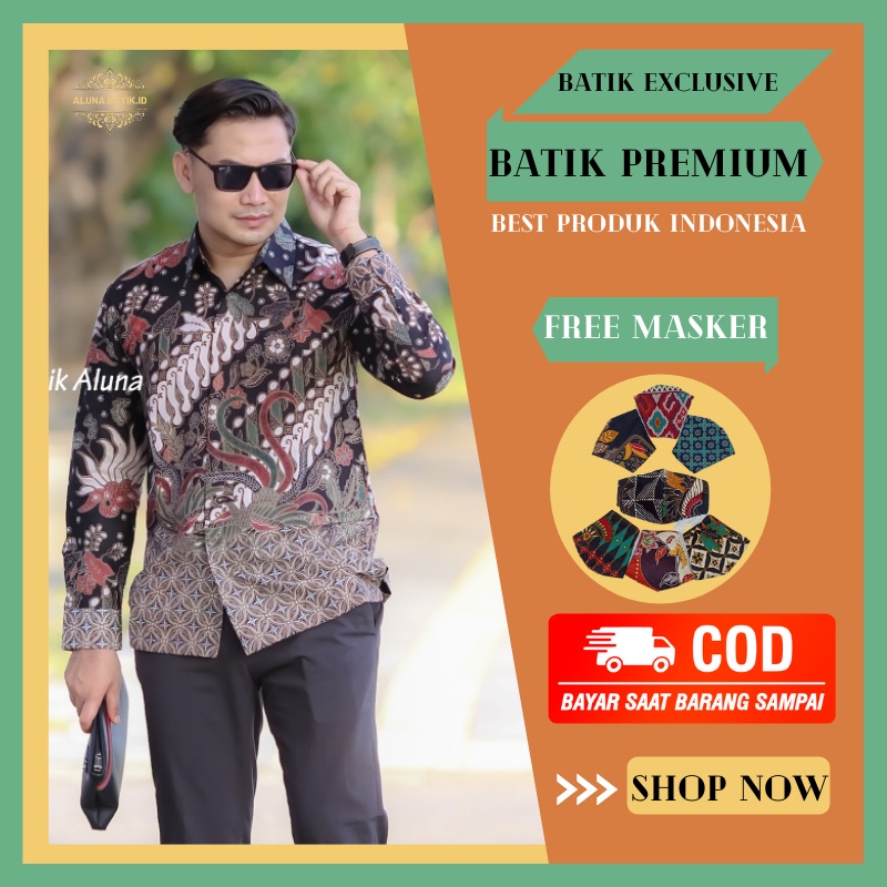 BATIK PRIA LENGAN PANJANG BATIK PREMIUM SOLO BATIK COWOK LENGAN PANJANG BAJU BATIK SOLO PREMIUM