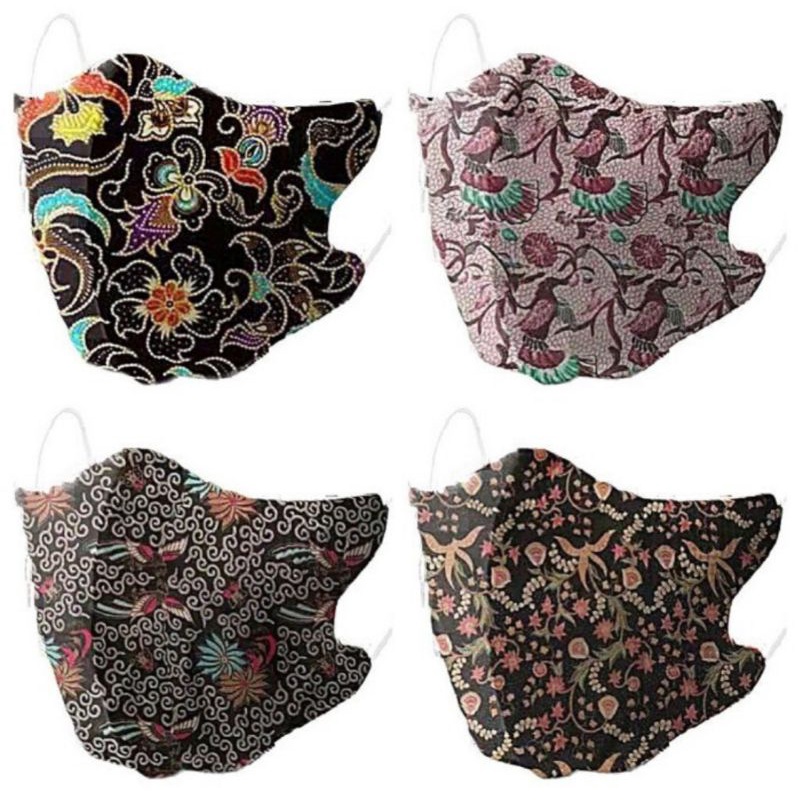 Masker Duckbill Batik Motif 3Ply Earloop - Masker Medis Duckbill Disposable Surgical Mask