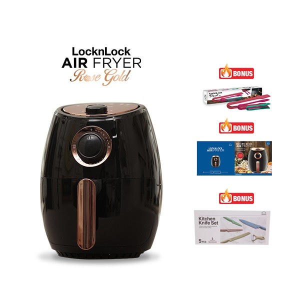 LocknLock Air Fryer Black | Lock N Lock Deep Alat Menggoreng Masak &
