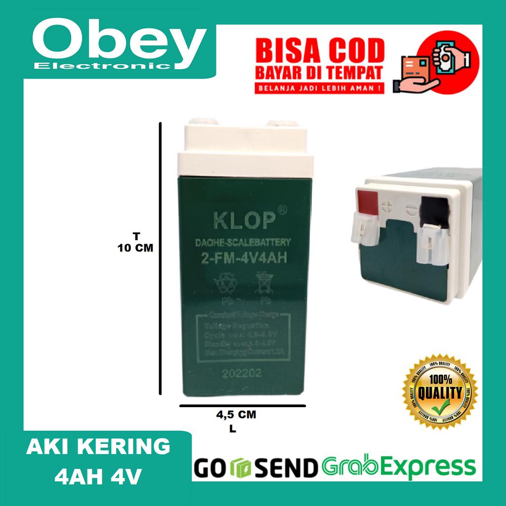 Klop Baterai Aki Kering 4 volt 4 ampere