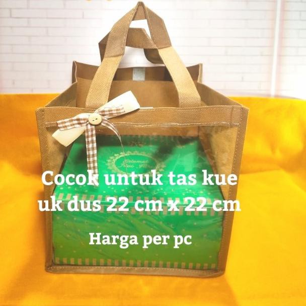 

☪ Tas Kain Bingkisan Souvenir Gift Bag Kantong Mika Coklat 24 ➧