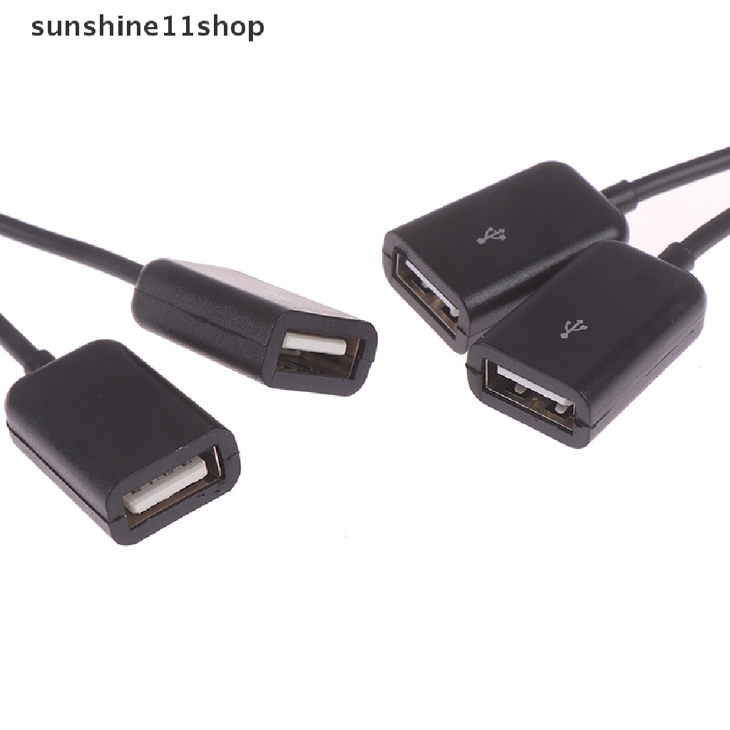 Sho Kabel adapter splitter y Mikro usb / Tipe c Ke 2 otg dual female