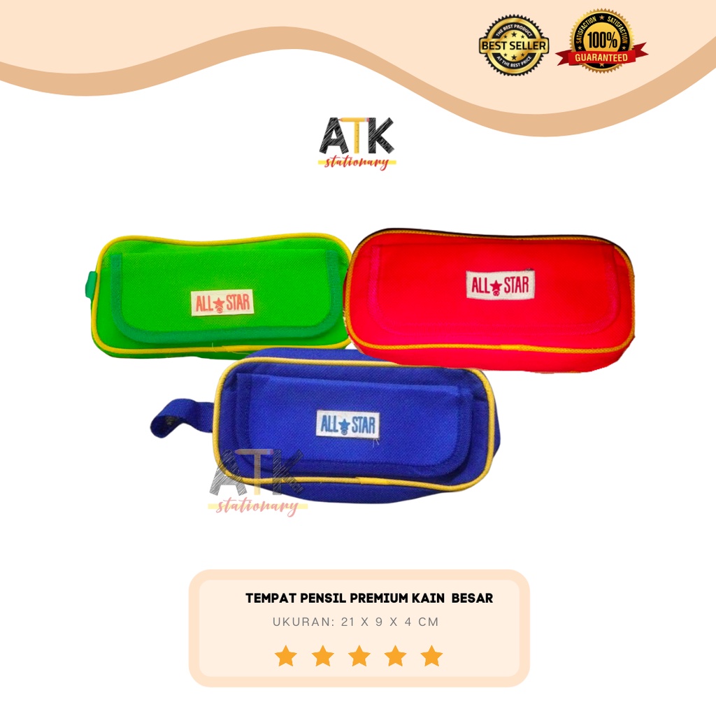 

Tempat Pensil/ Kotak Pensil Besar Premium Resleting kain All Star atk