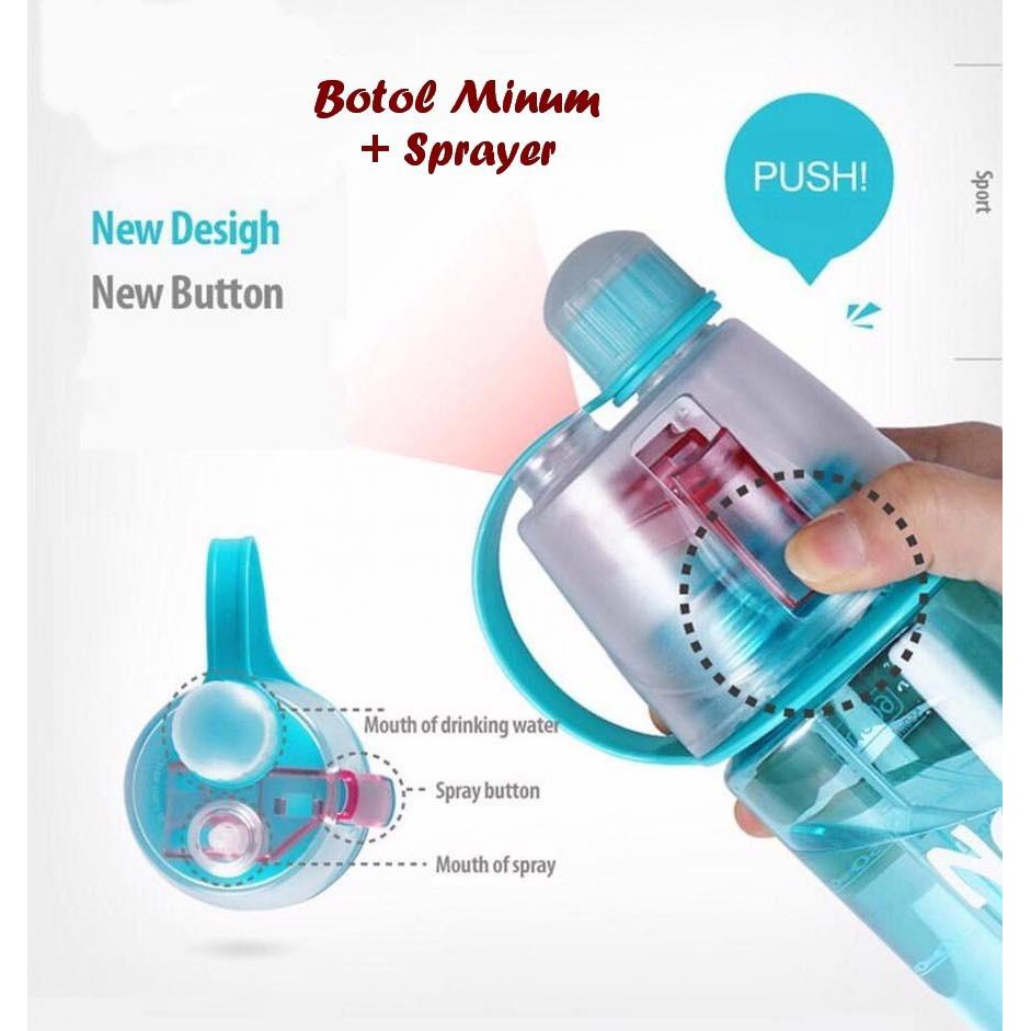 [450gr] LIVING TOWN - Botol Minum New B Sport Spray Water 600 ml / Botol Minum SEMPROT