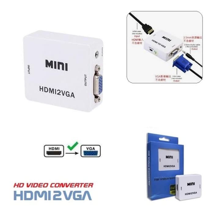 Converter HDMI to VGA 1080p with Audio