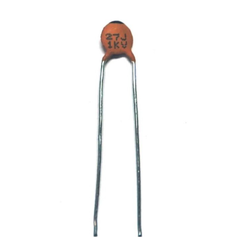 Disc Ceramic Capacitor 27pF 1KV J ±5% NP0 Pitch= 5mm RoHS Taiwan NPO