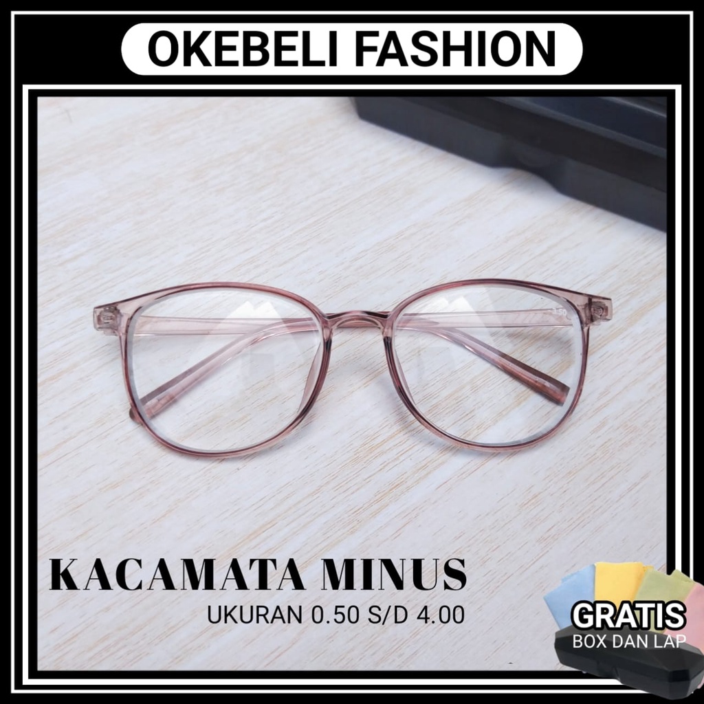 KACAMATA MINUS TERBARU UKURAN 0.50 S/D 4.00 GRATIS BOX DAN LAP