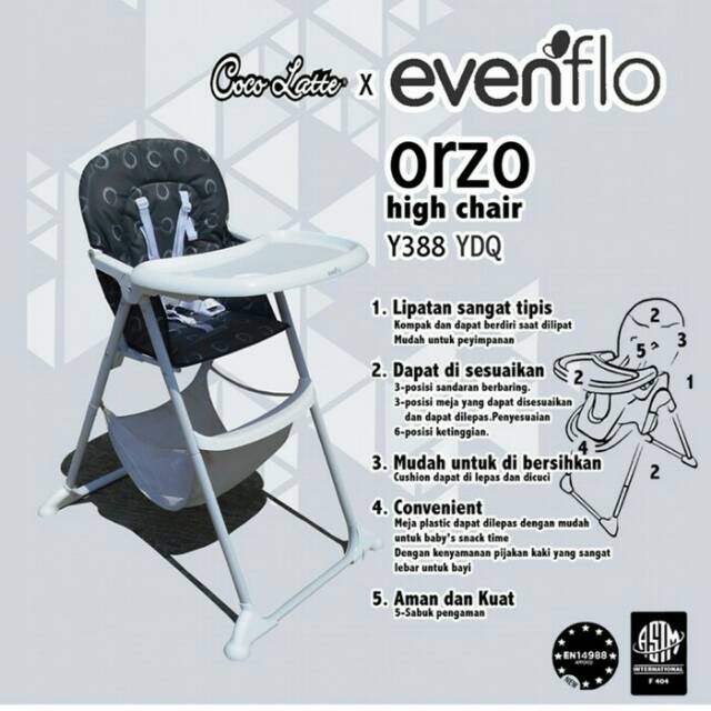 COCOLATTE High Chair Evenflo Ozro Y388 - YDQ