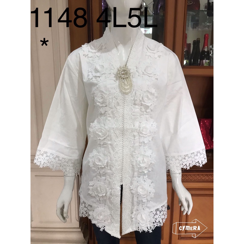 kebaya brukat premium putih tulang bros kebaya alexuez 1147