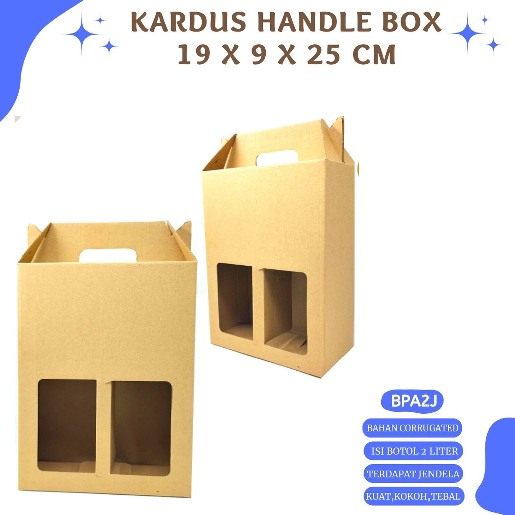Kardus 19x19x25 Dus Botol Handle Box (BPA2J-Corrugated)