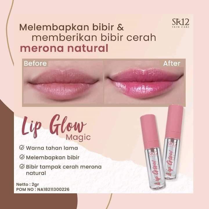 Lip Glow Magic SR12 Melembabkan Bibir Cerah Merona Warna Tahan Lama dan Efek Glossy