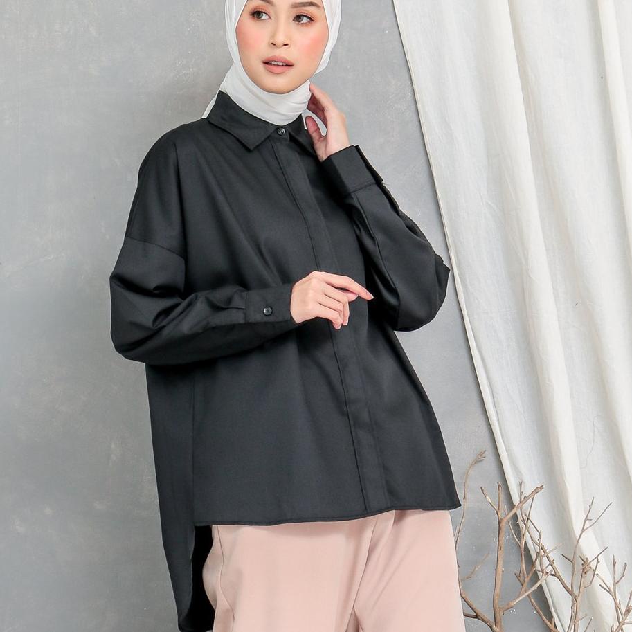 EVONNE Letty Shirt Hide Button Basic Oversize Pattern E03 LD109 - LD120