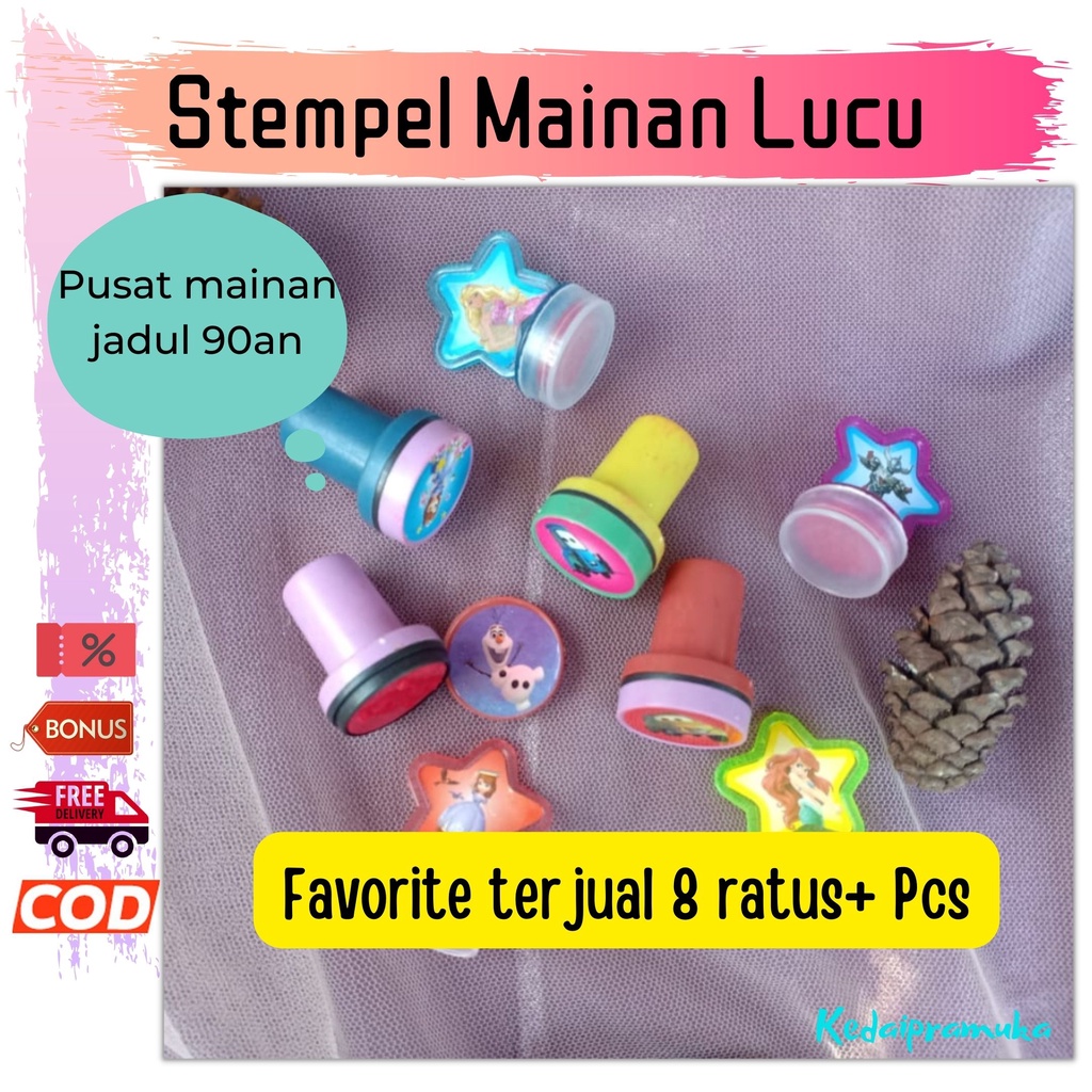 

Mainan Edukasi Anak Cap Stamp Stempel Bintang Tinta Lucu / Motif karakter kartun random