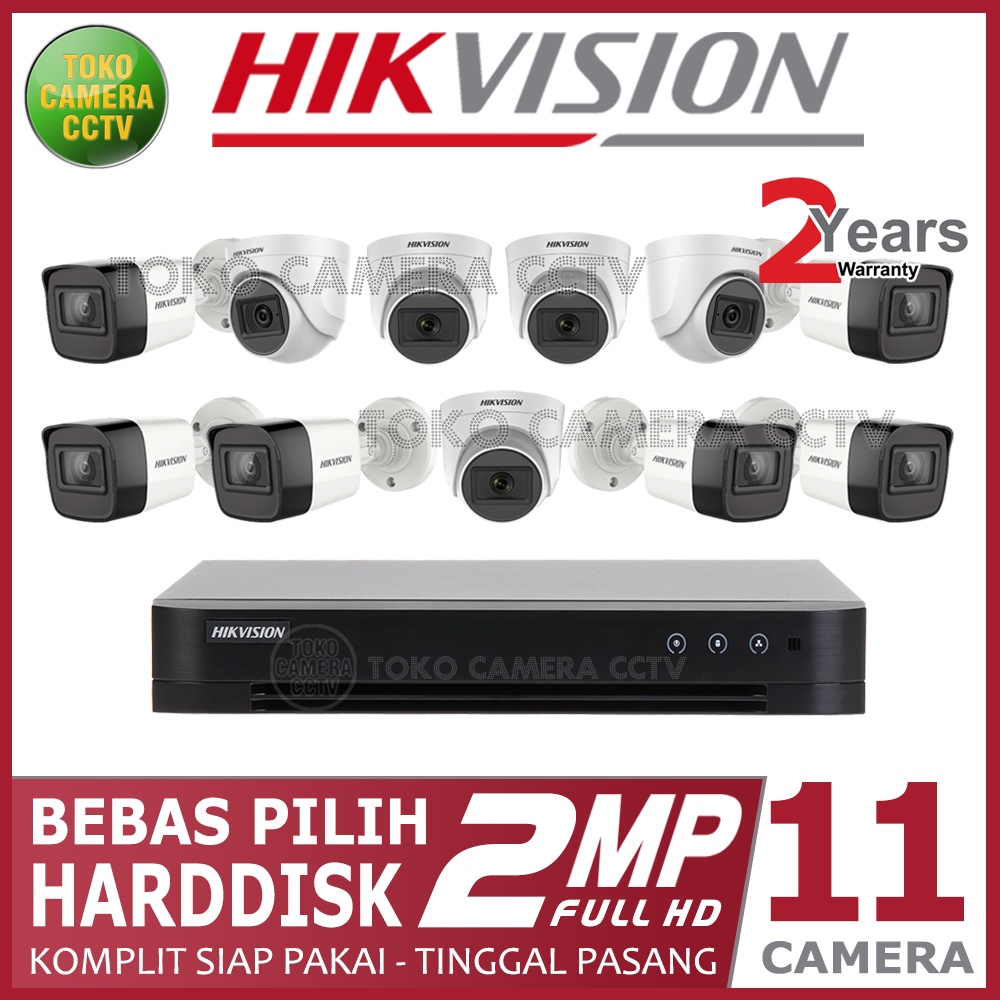 PAKET CCTV HIKVISION 2MP 16 CHANNEL 11 KAMERA