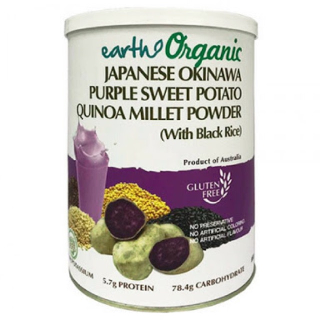 Earth Living Organic Japanese Okinawa Purple Sweet Potato Quinoa Millet Powder