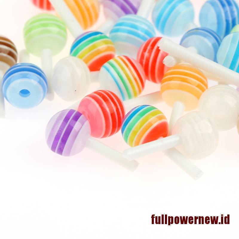 【COD】30pcs Mix Colors Cute Lollipop Candy Mini Nail Art Decorations 3D DIY Nail Charm