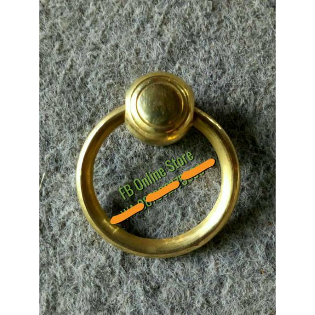 Handle Anting Tarikan Knob Bandul Ring Bulat Kuningan - Lemari Laci